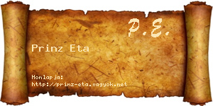 Prinz Eta névjegykártya
